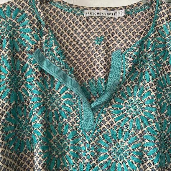Gretchen Scott Designs silky boho tunic top  - Size M - Picture 3 of 10